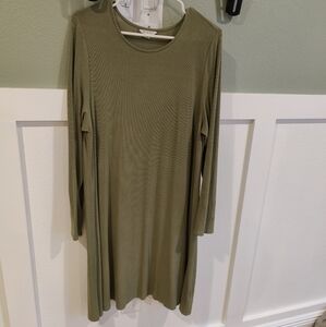 Olive Green Long Sleeve Dress
